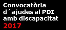 Convocatòria d´ajudes al PDI amb discapacitat 2017